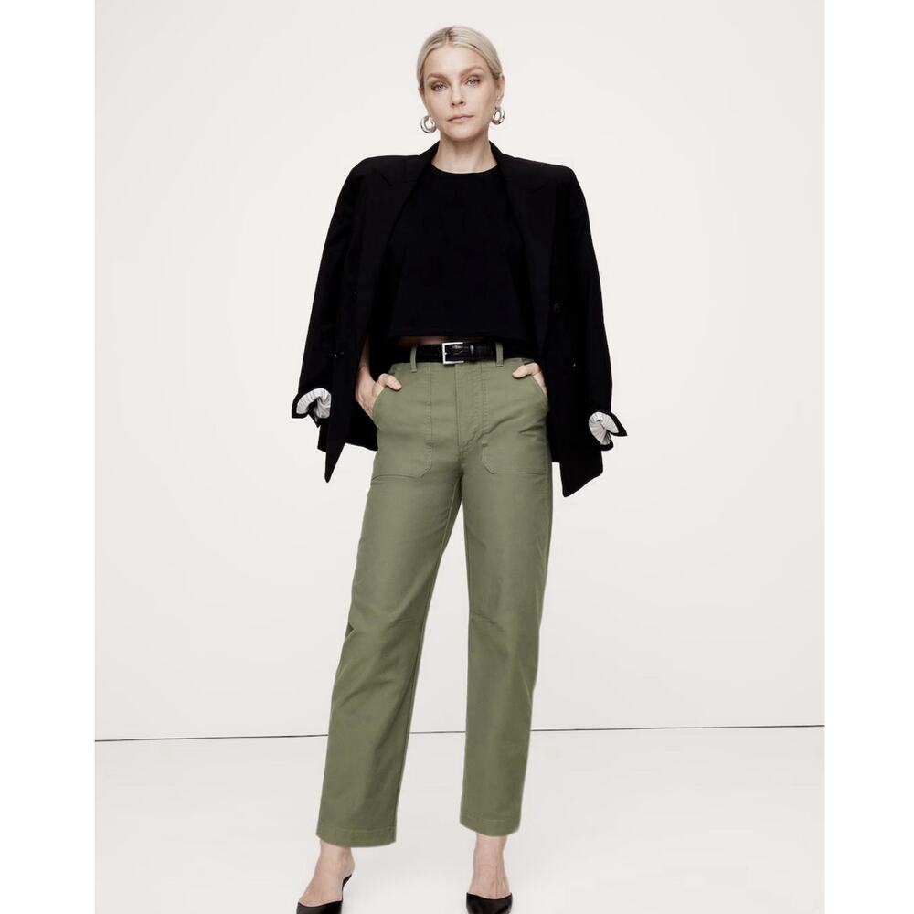 NWT Banana Republic Green High Rise Barrel Utility Chino Pants Size 0P $120 NEW